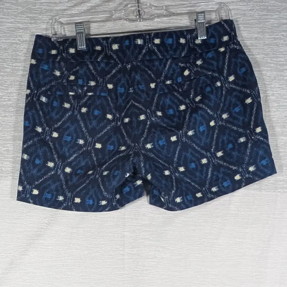 J. Crew Shorts Womens Size 4 Blue Basketweave Pattern Short Shorts